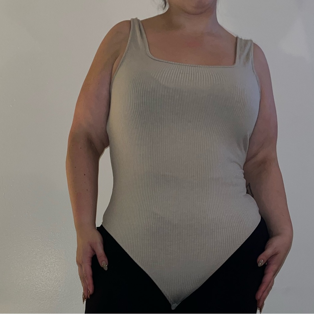 Beige Thong Bodysuit